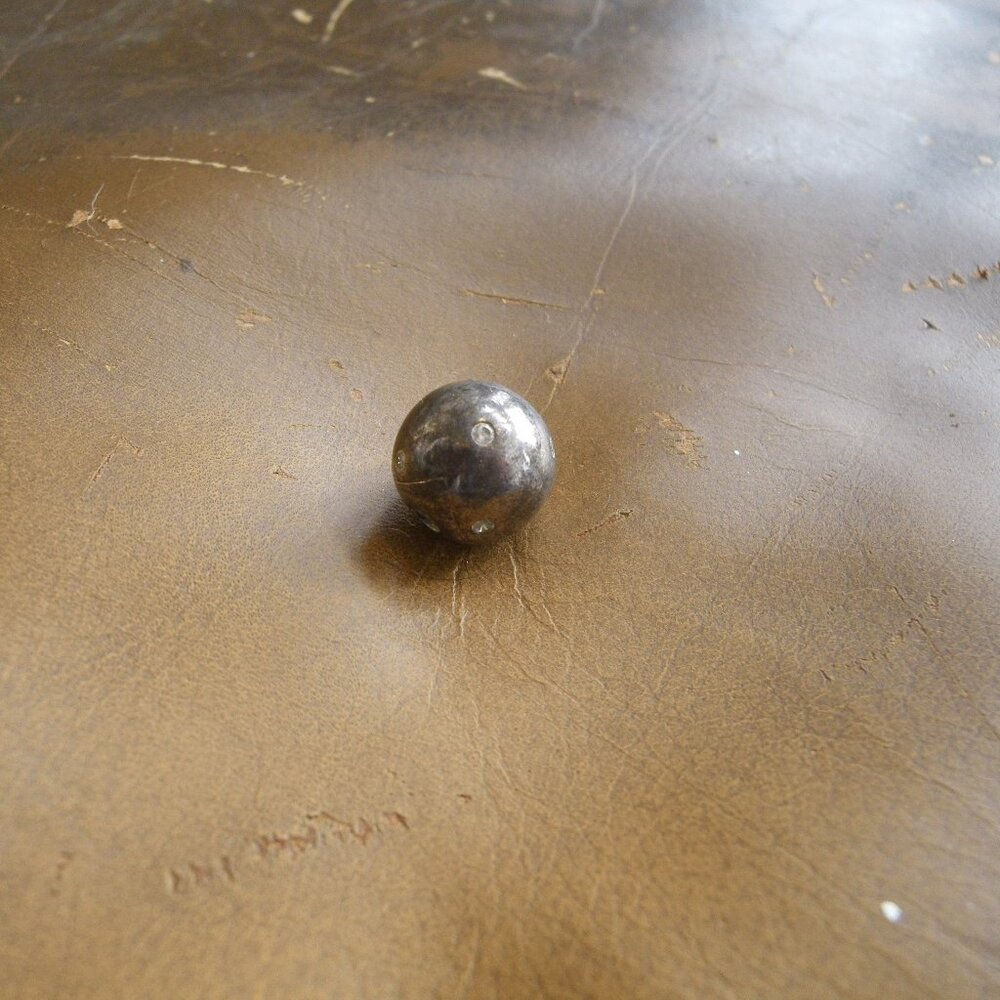 Vintage Large Solid Sterling Silver Necklace Sphe… - image 1